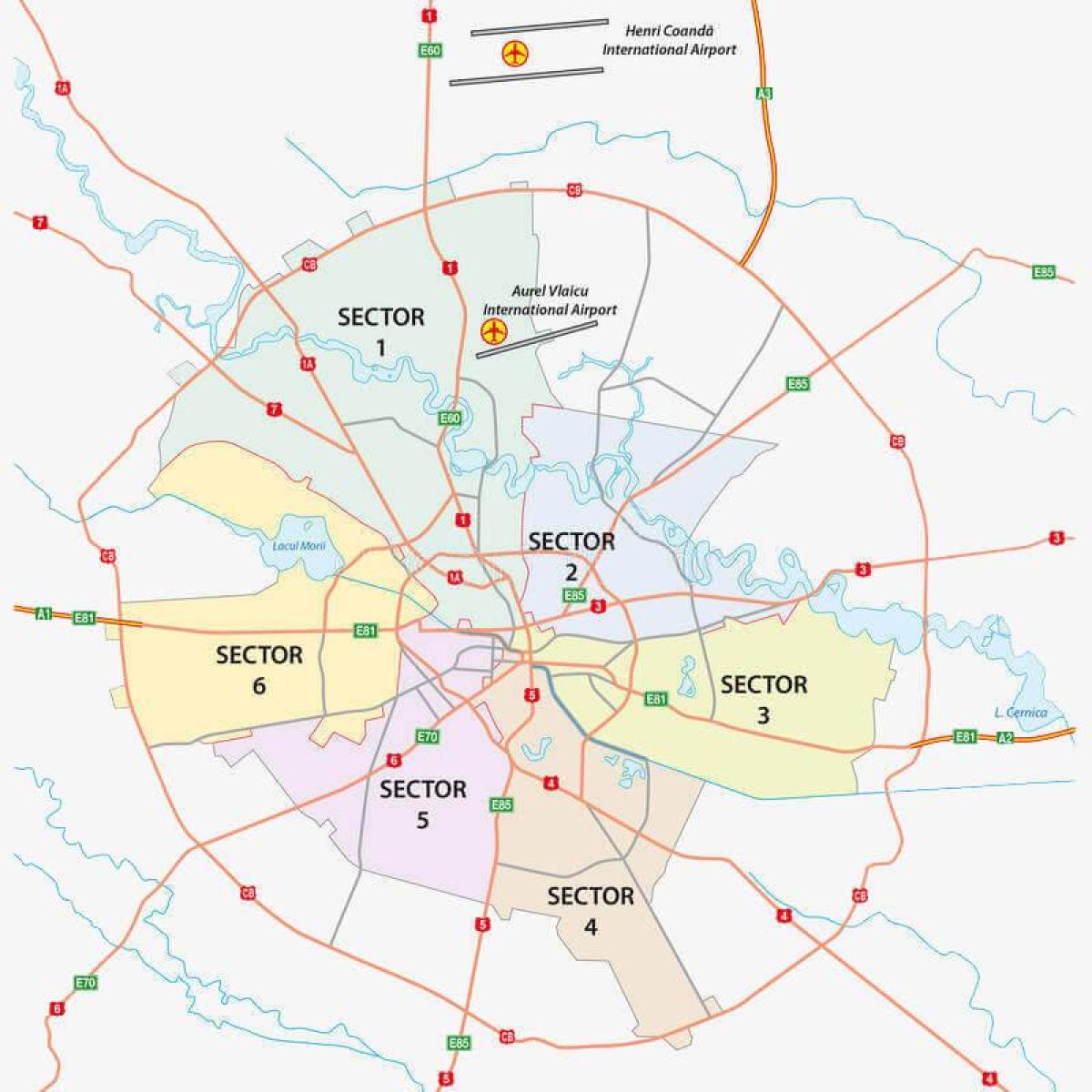 خريطة مطارات بوخارست