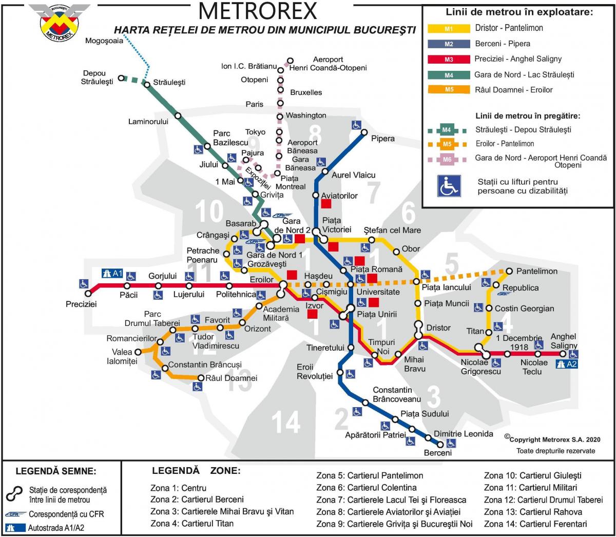 خريطة محطات مترو بوخارست