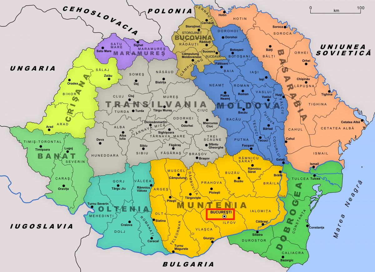 بوخارست على رومانيا خريطة